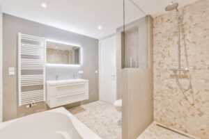 Interior design of beautiful and elegant bathroom